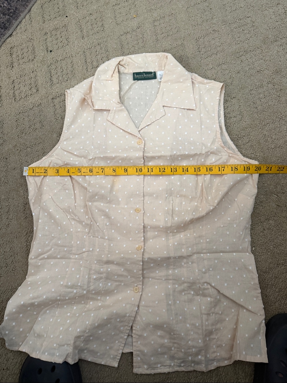 Harve Benard Sleeveless Button-Down Blouse | 100% Cotton | Size L - Picture 4 of 7
